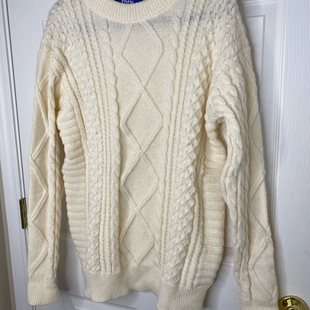 Aelfric Eden Cream Cable Knit Sweater Large - Picture 2 of 11